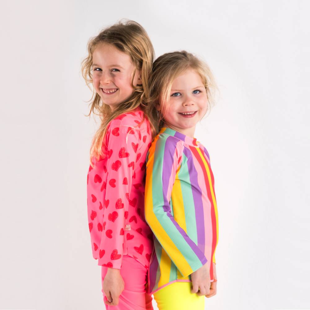 Neon by Nestling UPF50+ Swim Rash Vest - Pink Hearts