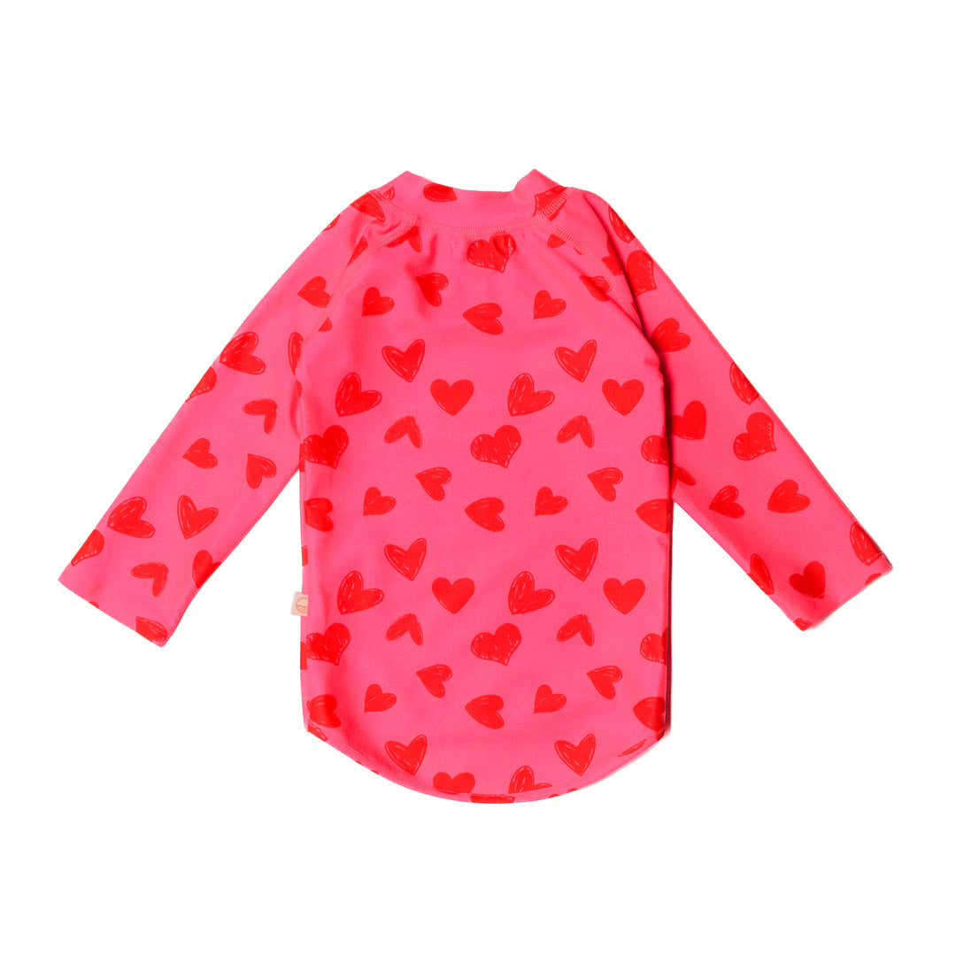 Neon by Nestling UPF50+ Swim Rash Vest - Pink Hearts