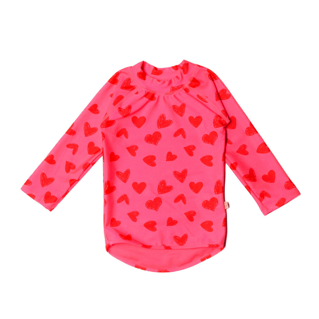 Neon by Nestling UPF50+ Swim Rash Vest - Pink Hearts