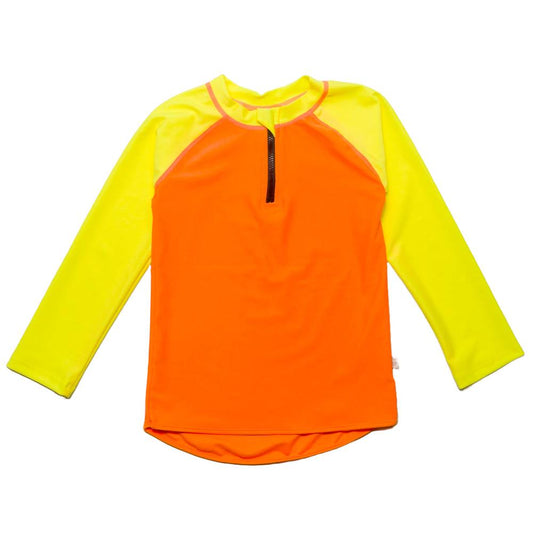 Neon by Nestling UPF50+ Swim Zip Rash Vest - Neon Orange