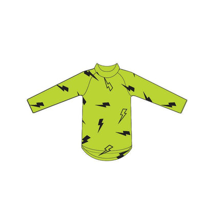 Neon by Nestling Swim Rash Vest - Green Bolts