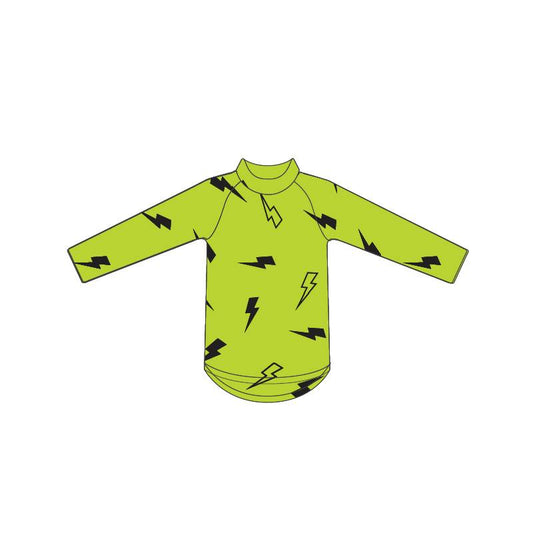 Neon by Nestling Swim Rash Vest - Green Bolts
