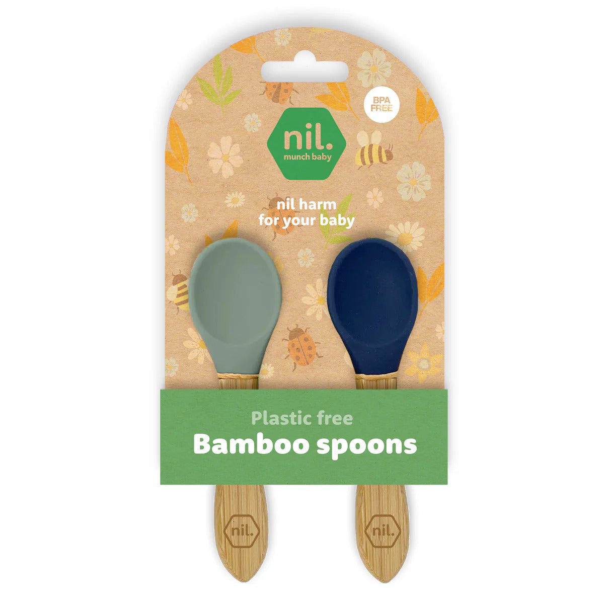 nil. Bamboo Baby Spoons 2pk