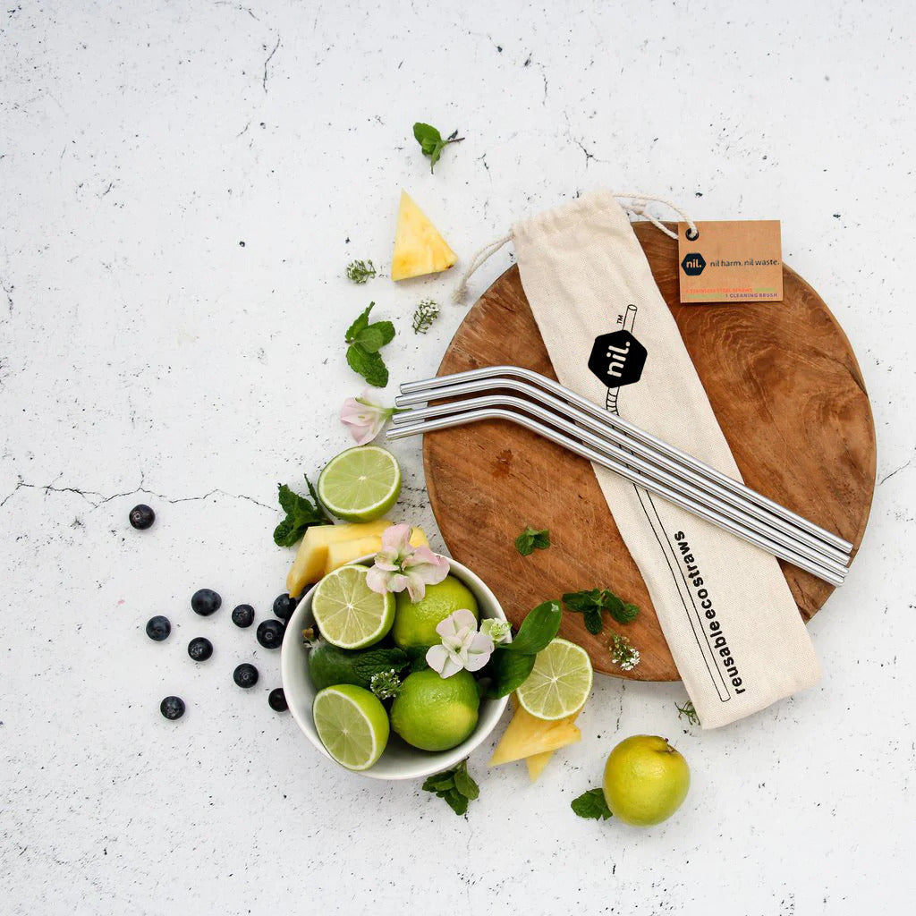 nil. Stainless Steel Straws 4pk