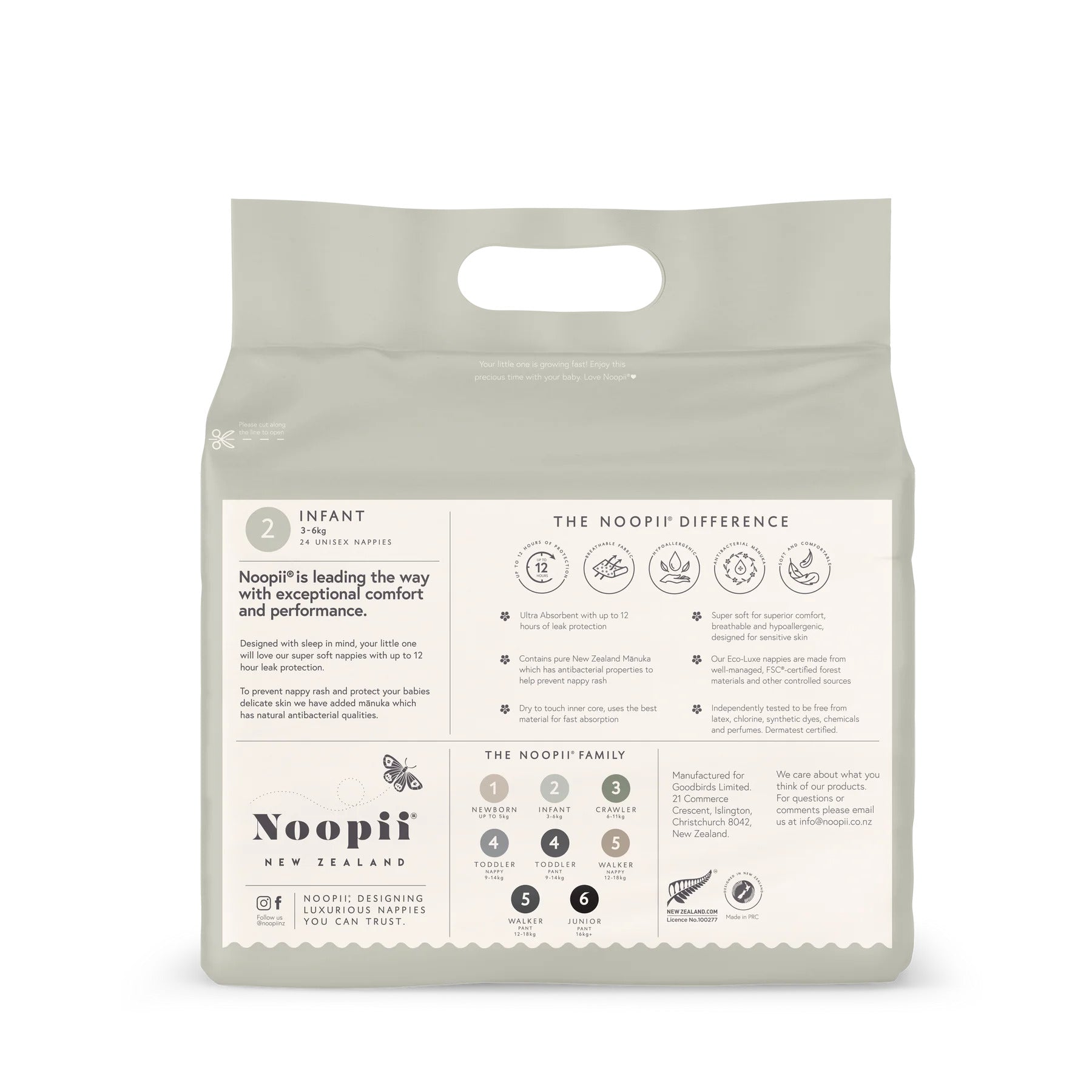 Noopii® Infant Unisex Nappies - Size 2