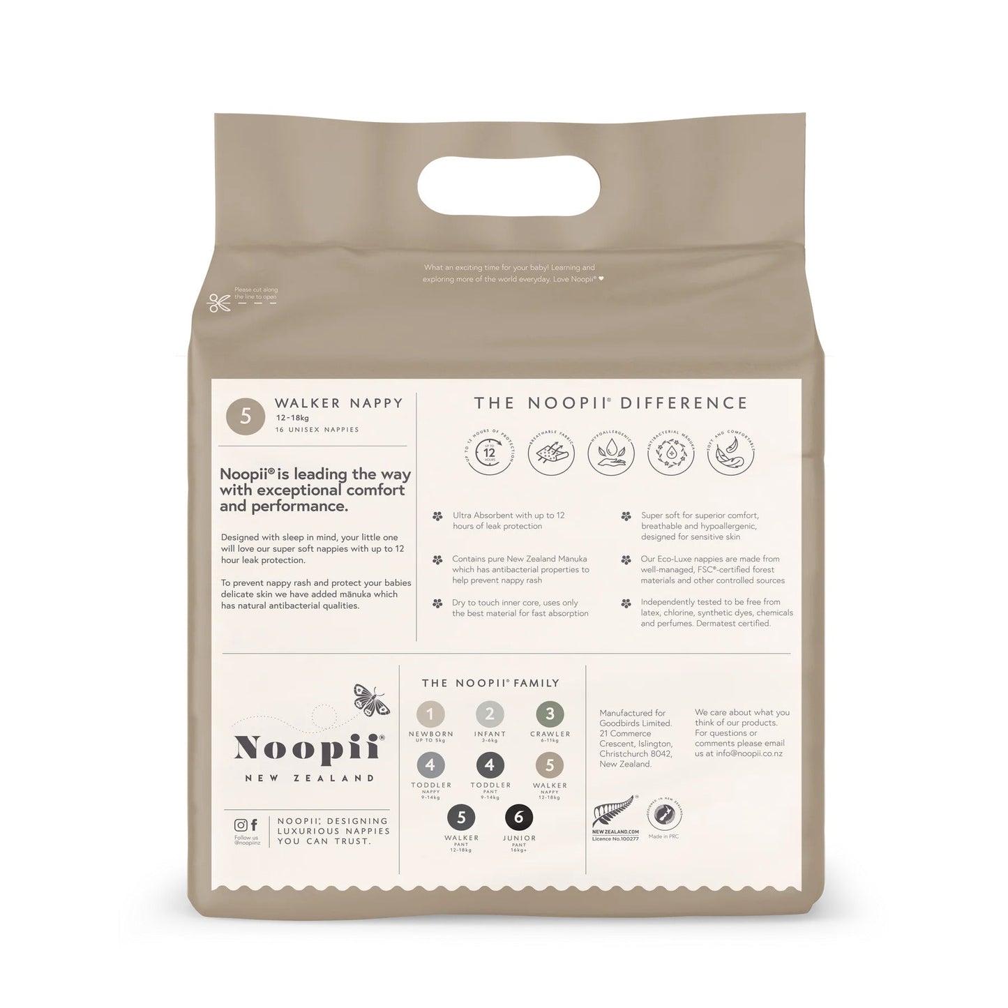 Noopii® Walker Unisex Nappies - Size 5