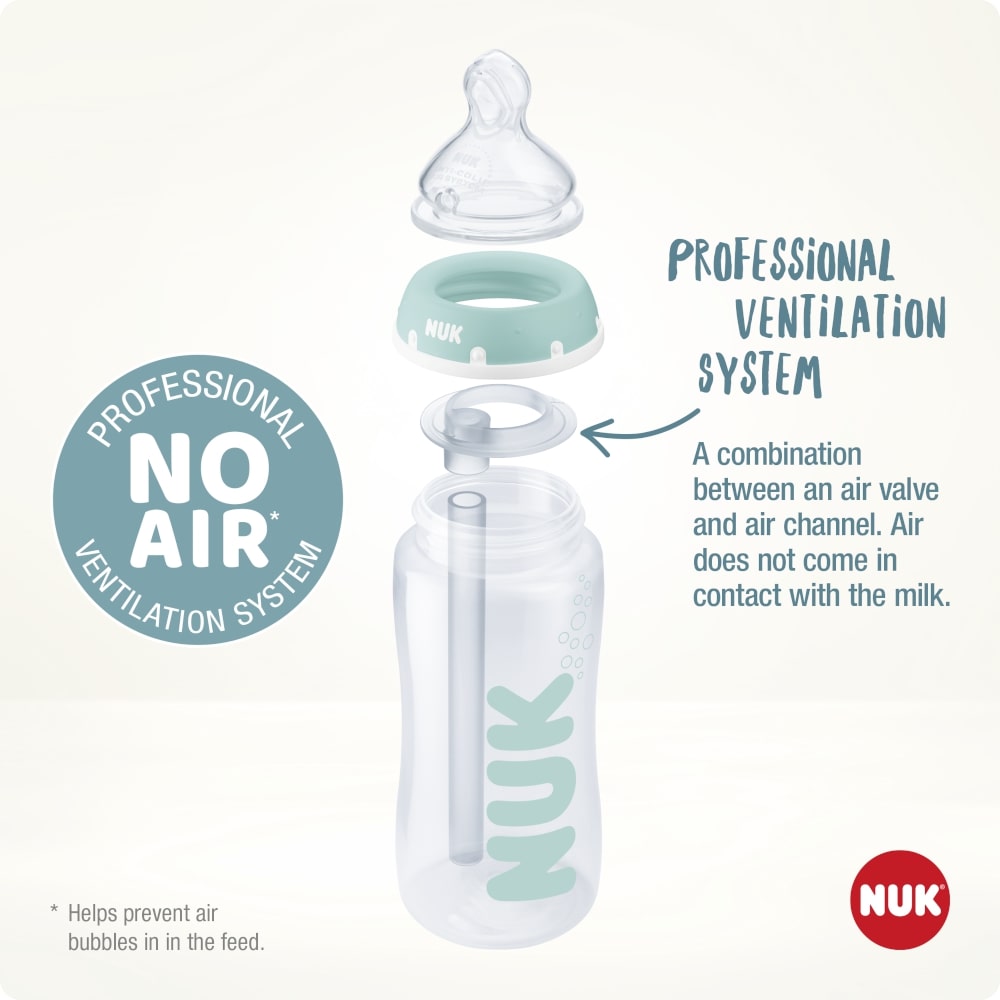 NUK Anti-Colic Professional Bottle Set with Temp Control 300ml 3pk