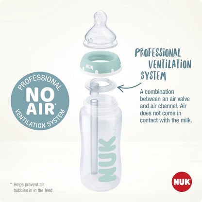 NUK Anti-Colic Professional Bottle Set with Temp Control 300ml 3pk