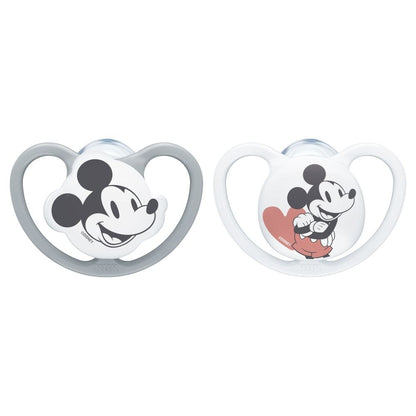 NUK Mickey Silicone Space Soothers 6-18mths 2pk