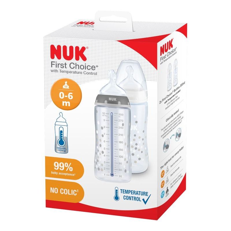 NUK First Choice Plus Twin Set with Temp Control 0-6 months