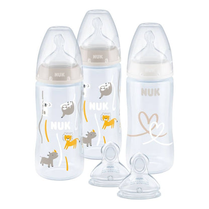 NUK First Choice Plus 3pk + 2 Teat Set with Temperature Control