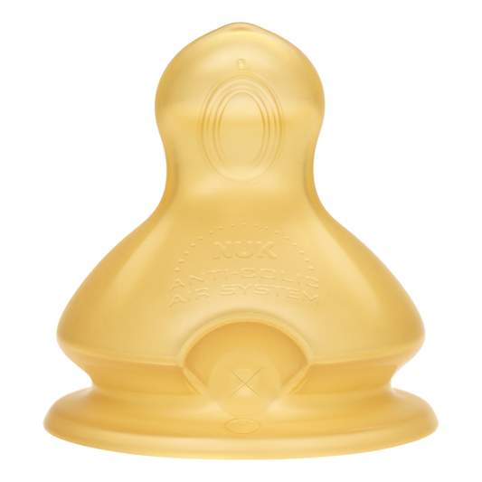 NUK First Choice Latex Teats, Size 2, 6-18mths Large Hole, 2 Pk