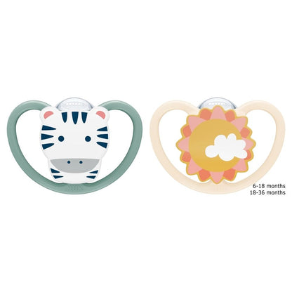 NUK Space Silicone Soothers 18-36mths 2pk