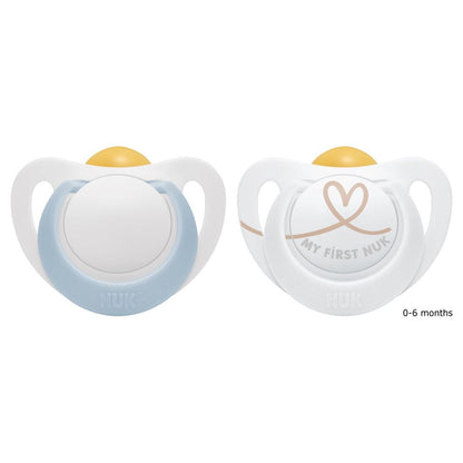 NUK Star Latex Soother Size 1, 0-6mths, 2pk