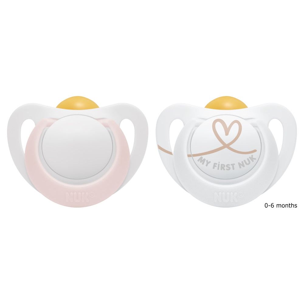 NUK Star Latex Soother Size 1, 0-6mths, 2pk