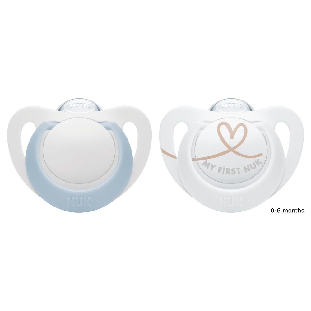 NUK Star Silicone Soothers 0-6mths 2pk
