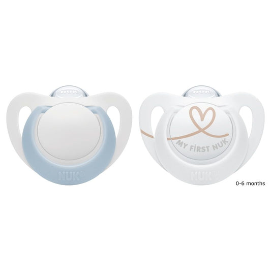 NUK Star Silicone Soothers 0-6mths 2pk