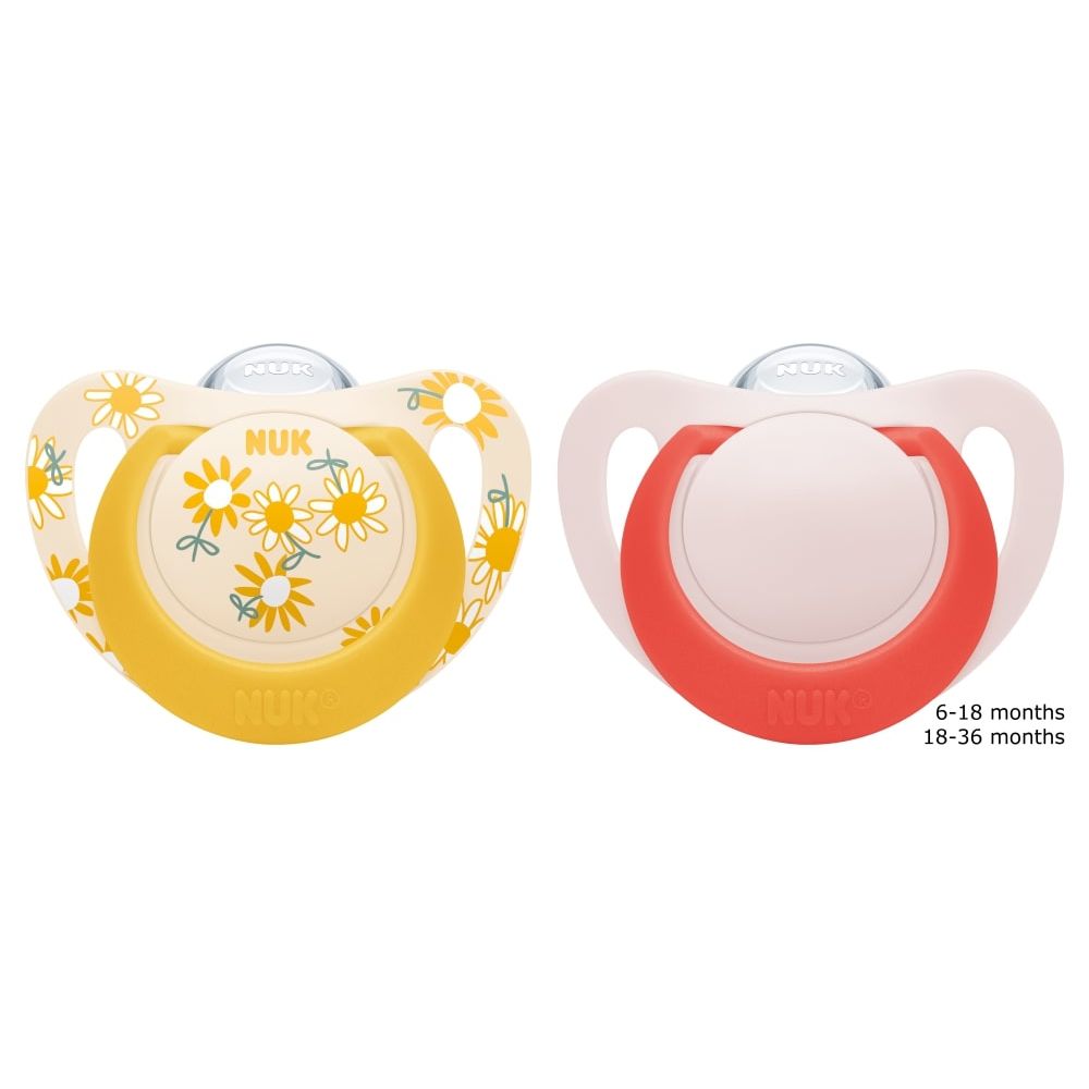 NUK Star Silicone Soothers 18-36mths 2pk