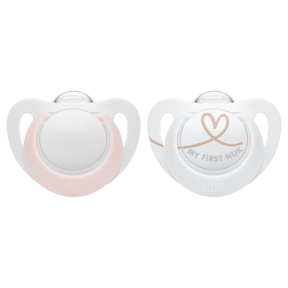 NUK Star Silicone Soothers 0-2mths 2pk