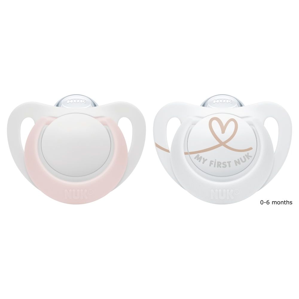 NUK Star Silicone Soothers 0-6mths 2pk