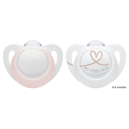 NUK Star Silicone Soothers 0-6mths 2pk