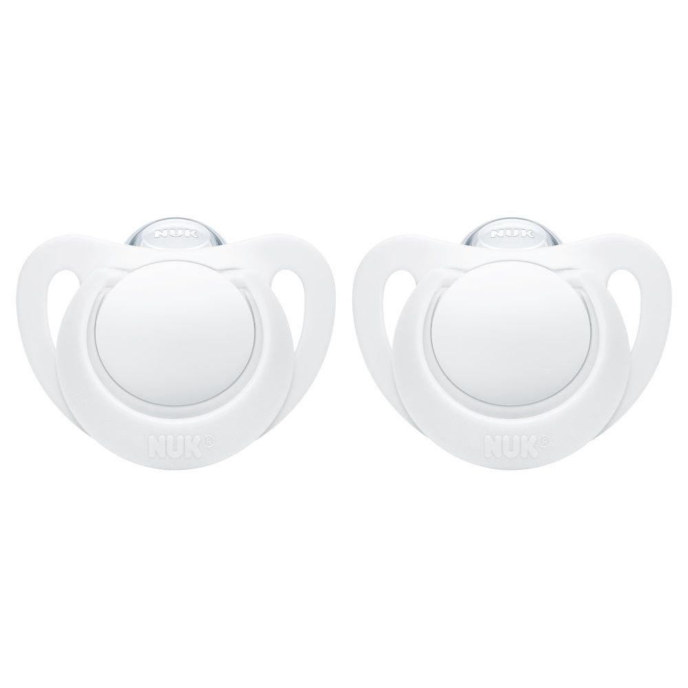 NUK Star Silicone Soothers 0-2mths 2pk