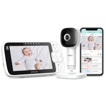 Oricom Skyview AI 5" Smart HD Baby Monitor with Cot Stand