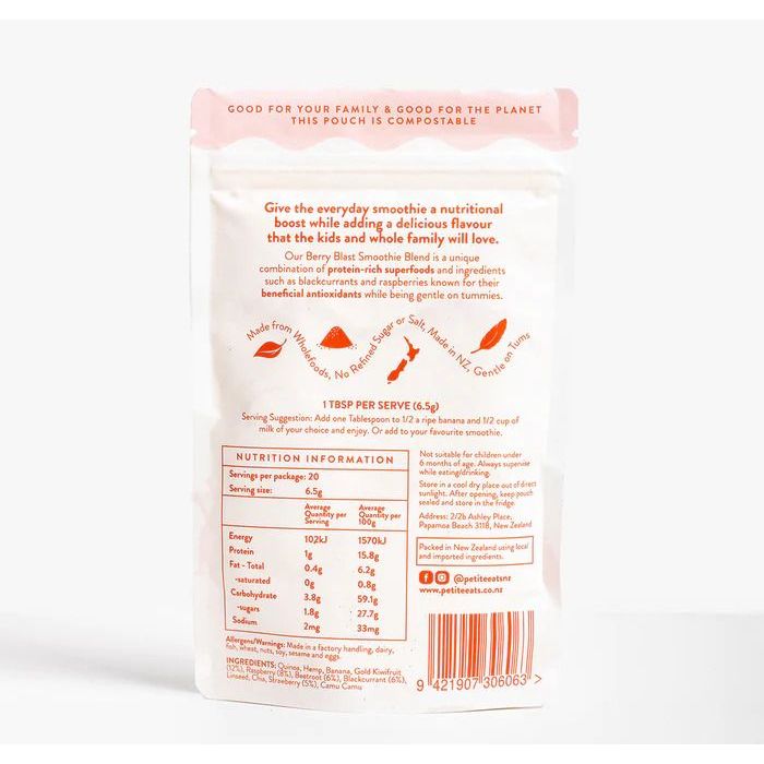 Petite Eats Berry Blast Smoothie Mix 130g - 20 Servings