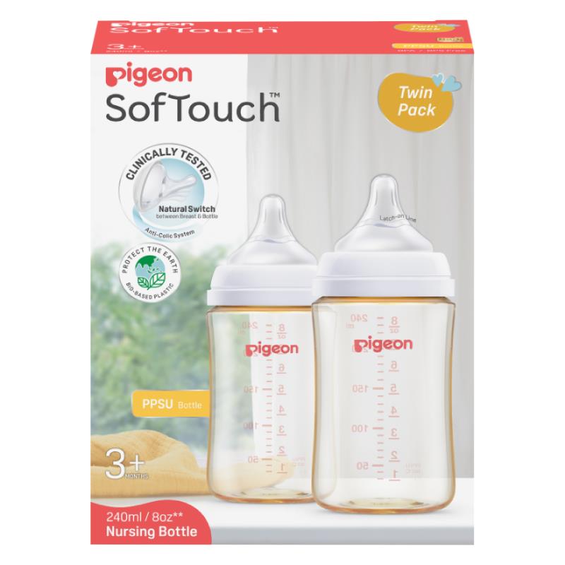 Piegon SofTouch™ Wide Neck Bottle PPSU - Twin Pack