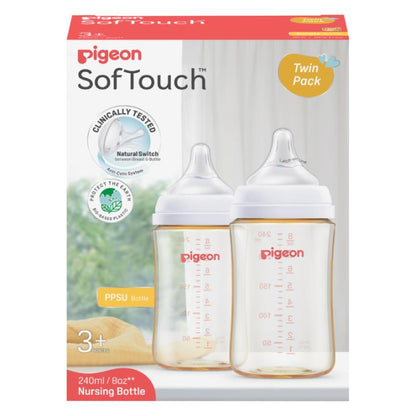 Piegon SofTouch™ Wide Neck Bottle PPSU - Twin Pack