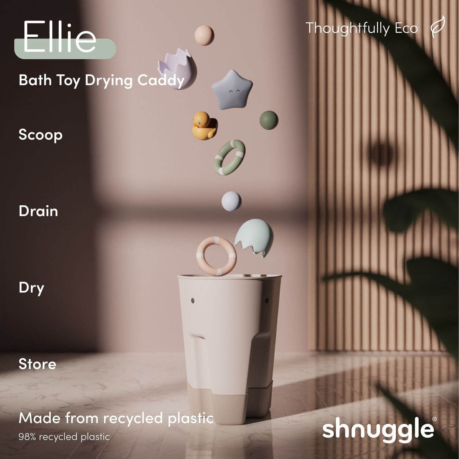 Shnuggle Ellie Bath Toy Drying Caddy/Bath Toy Storage