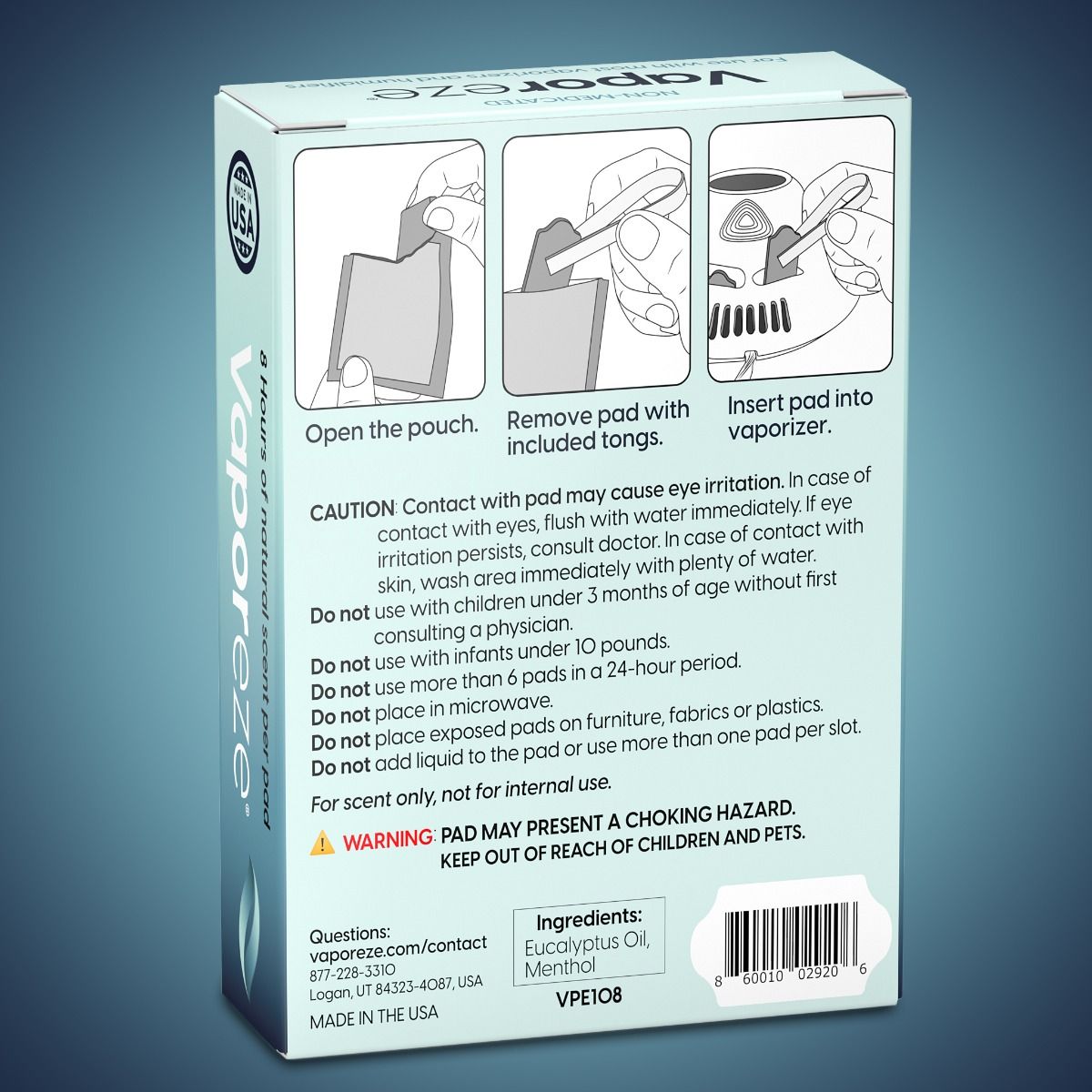 Vaporeze Vapor Pads 8pk - Menthol & Eucalyptus