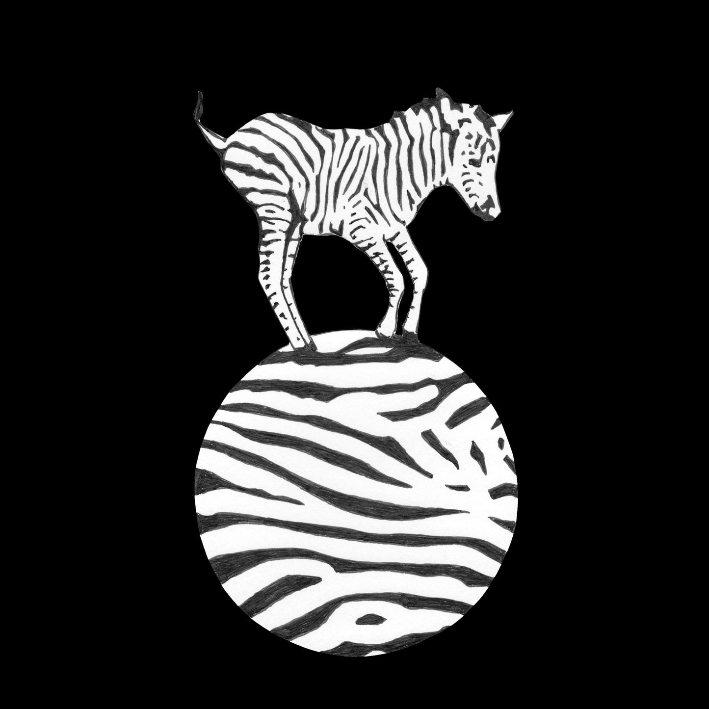 Ink Boss Art Baby Animals Zebra Black & White