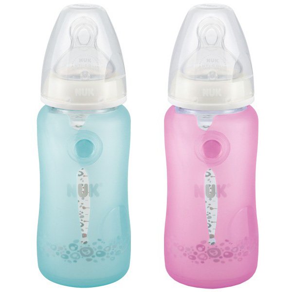 with 4 Glass Baby Bottle with teats and Bottle Box NUK First Choice Plus Starter Set 0   6 Months