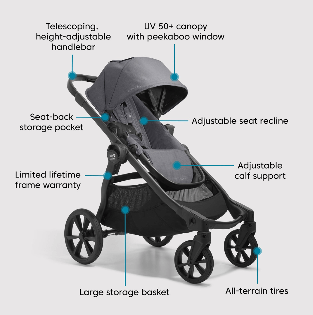 Baby Jogger City Select 2 Premium Bundle Radiant Slate Baby On The Move