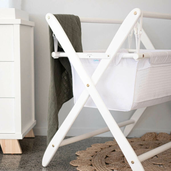 Cariboo Gentle Motions Bassinet Only White Fabric Baby On The Move
