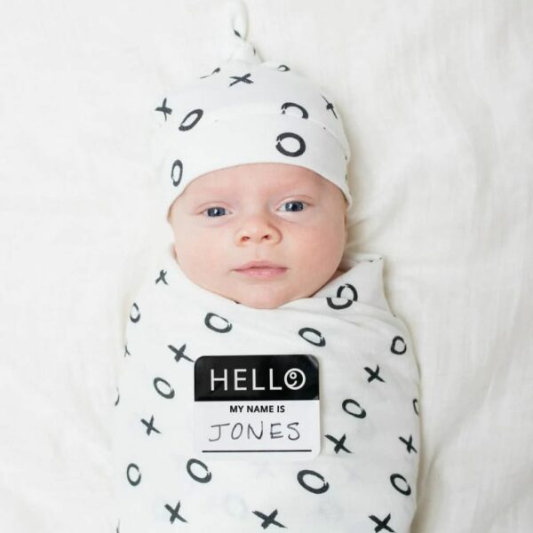 Lulujo Bamboo Hat and Swaddle Blanket Baby On The Move